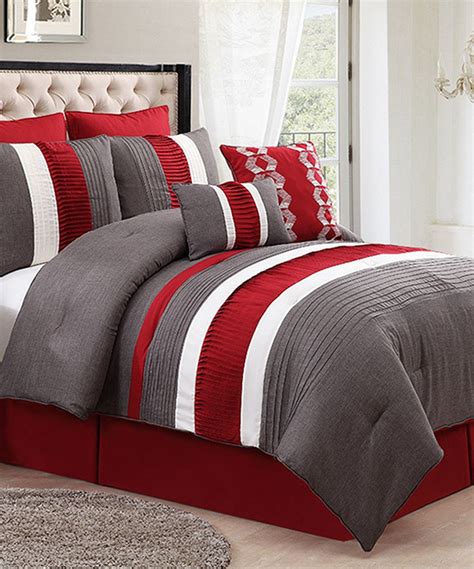 Buy Online Red Black And Gray Bedding